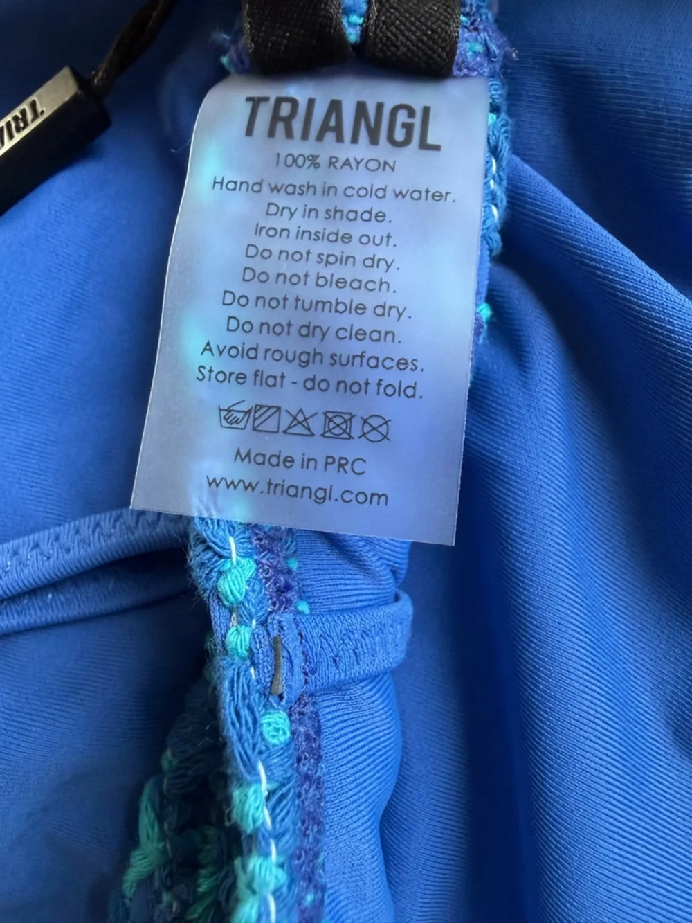 Triang| Swimwear Women's Bikini Top Blue Crochet, Top Size Large New with Tags